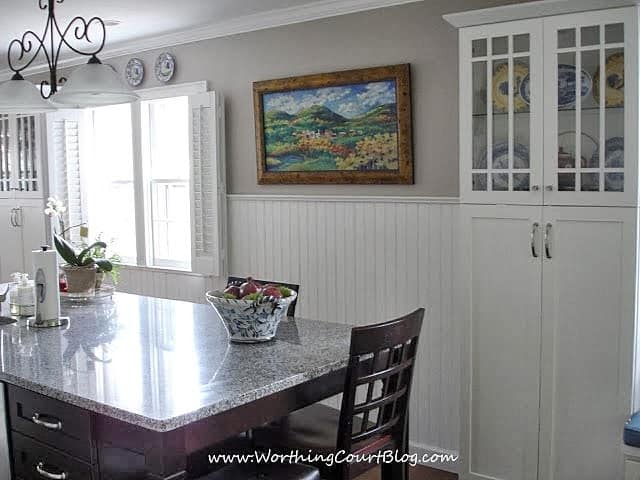 Kitchen with custom dish cabinets