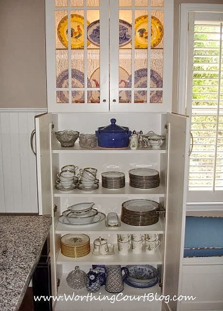 Custom kitchen dish cabinet