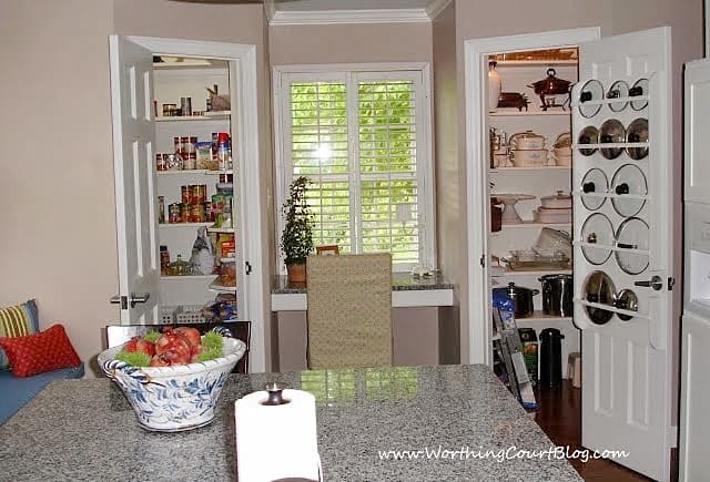 Remodeled kitchen with double walk-in pantries