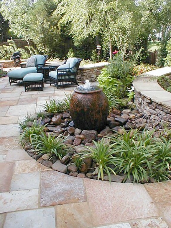 Loads of tips for how to create an inviting outdoor space. Whether you prefer a trickle or a gurgle, the sound of running water is so soothing and relaxing. I think it can even fool you into thinking it's cooler when you're near it. The selection of portable outdoor fountains is huge today.