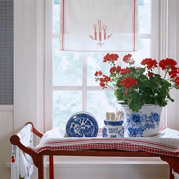 Patriotic Red, White and Blue kitchen