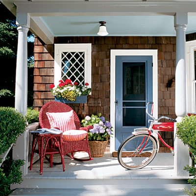 Patriotic Red, White and Blue porch