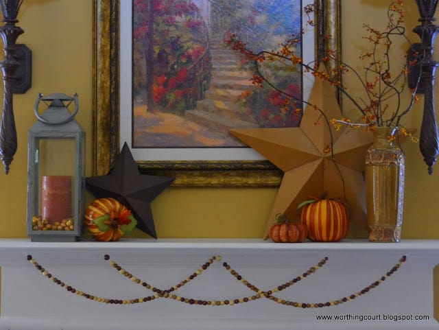 Unexpected stars on a mantle decorated for Fall