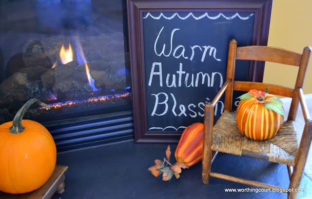 Chalkboard with wishes for Warm Autumn Blessings