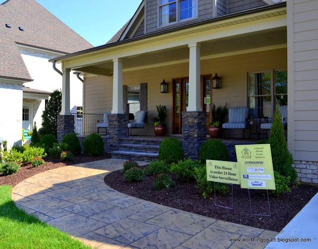sidewalk and front porch landscaping via Worthing Court blog