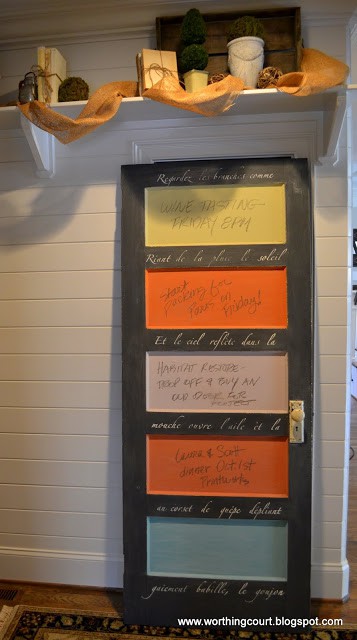 Door turned into a chalkboard via Worthing Court blog