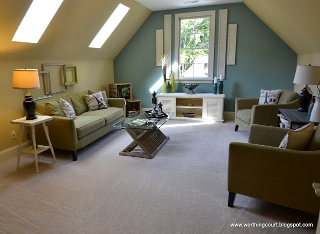 bonus room using old shutters to accent the window via Worthing Court blog