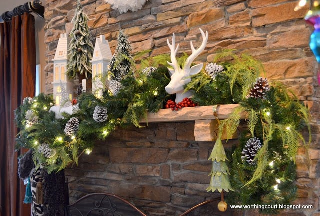 Christmas tree, mantle and decor via Worthing Court blog