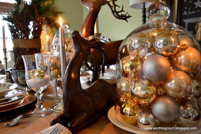 Christmas table, centerpiece, place settings and nativity scene via Worthing Court blog