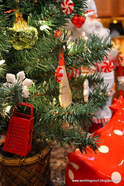 Kitchen Christmas tree and decor via Worthing Court blog