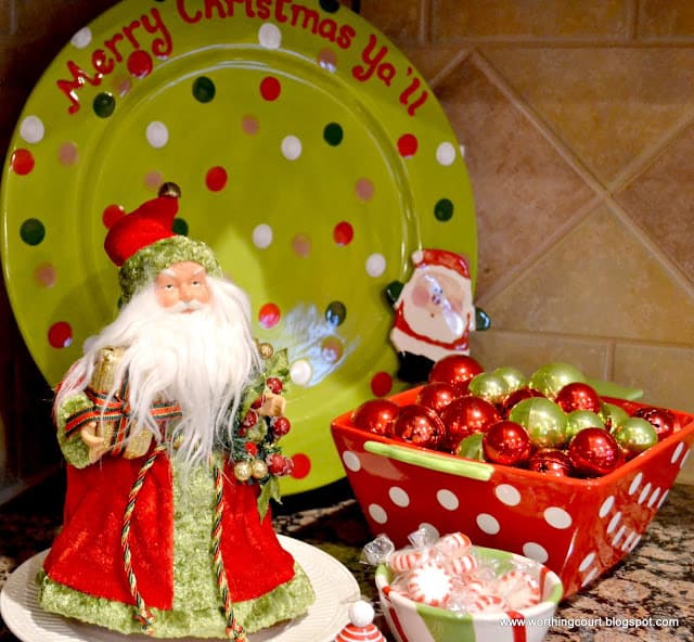 Kitchen Christmas tree and decor via Worthing Court blog