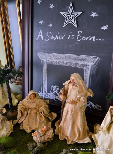 Christmas table, centerpiece, place settings and nativity scene at Worthing Court blog Christmas table, centerpiece, place settings and nativity scene at Worthing Court blog