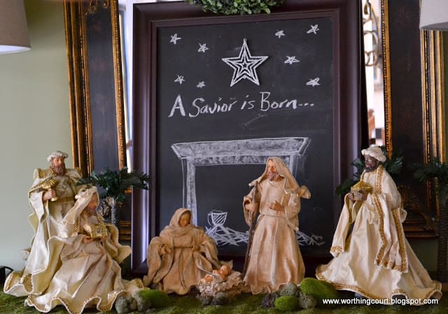 Christmas table, centerpiece, place settings and nativity scene at Worthing Court blog Christmas table, centerpiece, place settings and nativity scene at Worthing Court blog