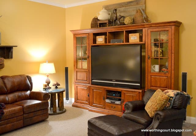 Rustic entertainment center via Worthing Court blog