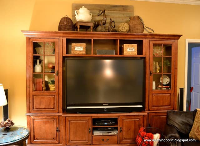 Rustic entertainment center via Worthing Court blog
