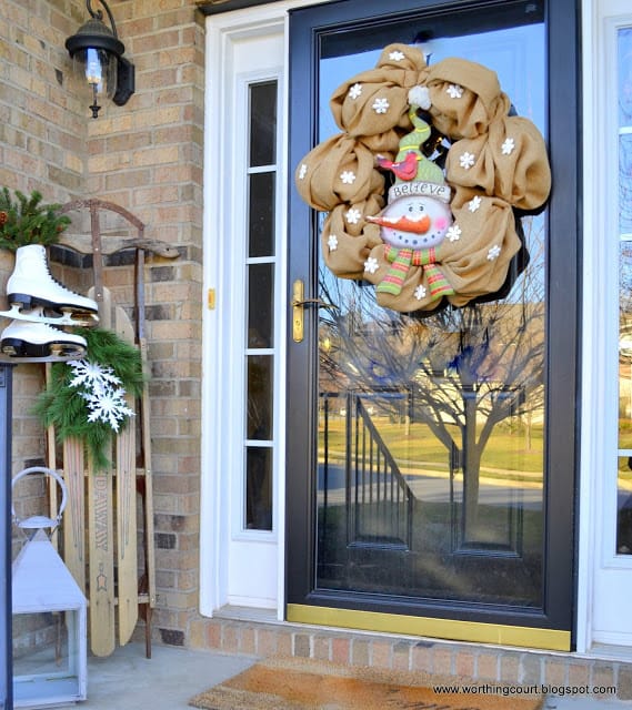Worthing Court: Winter or Christmas front porch