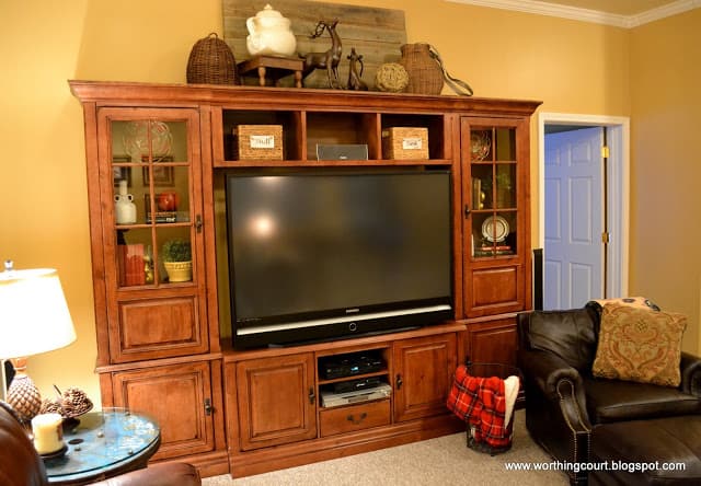 Rustic entertainment center via Worthing Court blog