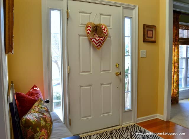 Worthing Court: diy burlap and chevron heart for Valentine's Day