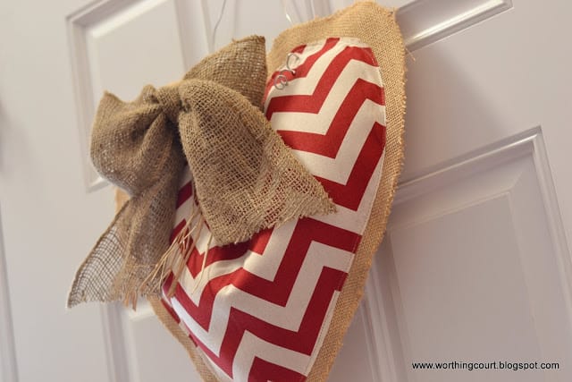 Worthing Court: diy burlap and chevron Valentine's heart