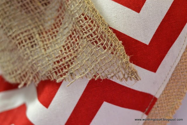 Worthing Court: diy burlap and chevron heart for Valentine's Day