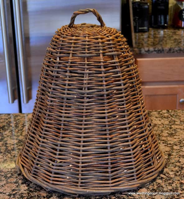 How to turn a wicker cloche into a lamp via Worthing Court blog How to turn a wicker cloche into a lamp via Worthing Court blog