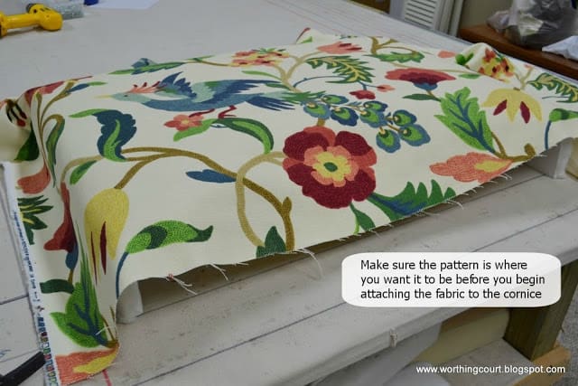 How to make an upholstered cornice via Worthing Court blog