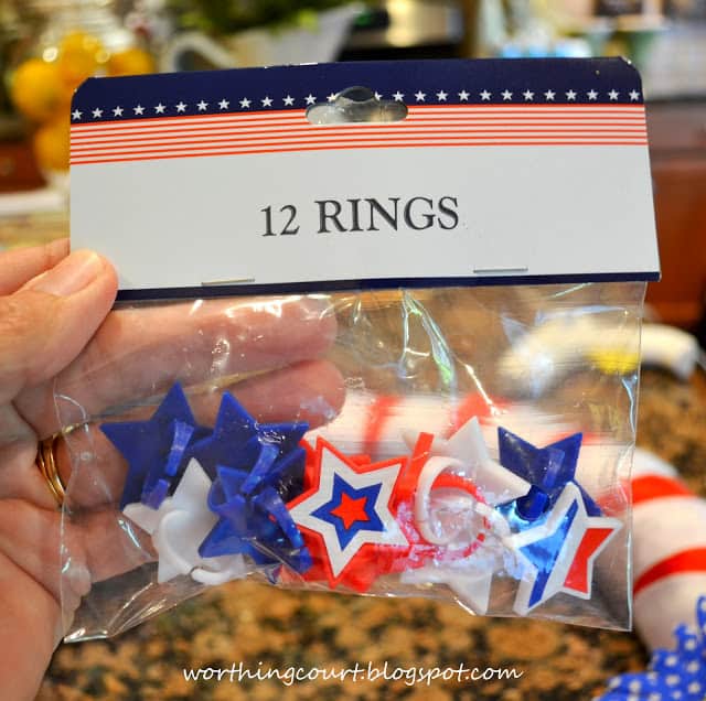 A bag of patriotic stars.