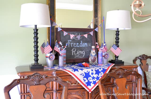 July 4th Vignette in the dining room.