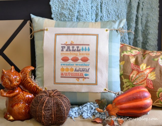 Fall text changeable pillow cover