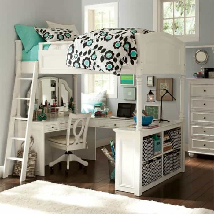 How To Create A Homework Area For Kids - a loft bed is perfect for a small bedroom