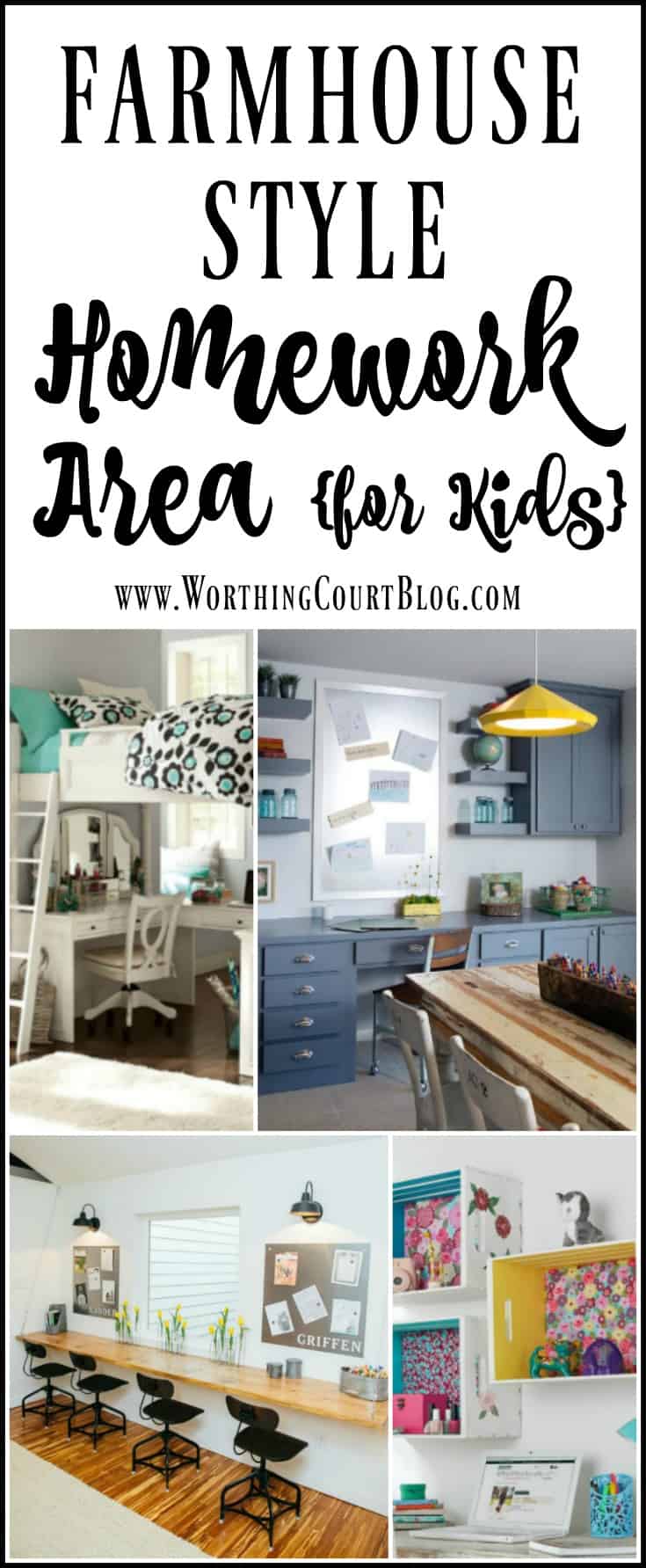 How To Create A Homework Area For Kids - farmhouse style