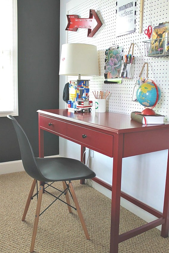 How To Create A Homework Area For Kids - use pegboard to organize a homework area