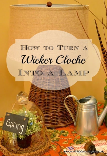 How To Turn A Wicker cloche Into A Lamp poster.