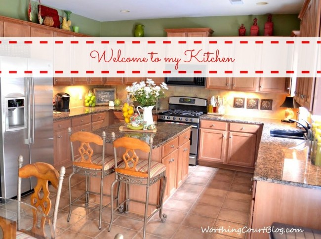 Kitchen tour in a kitchen with maple cabinets