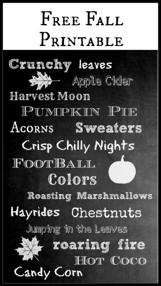 Free Fall Chalkboard Printable