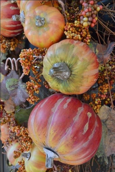 Fall wreath with pumpkins