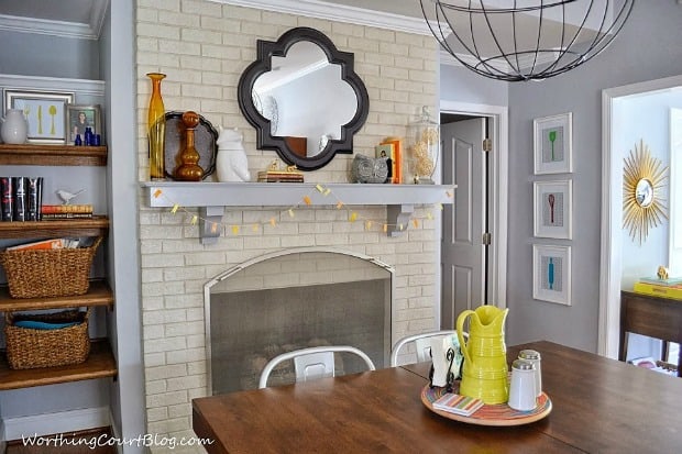 Worthing Court: Fall mantel with modern decor 