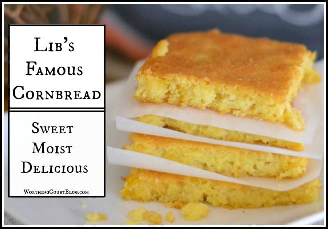 This slightly sweet and moist cornbread is perfect with chili and soup. :: WorthingCourtBlog.com