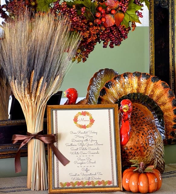 Worthing Court: Free menu printable for a Thanksgiving or Fall meal