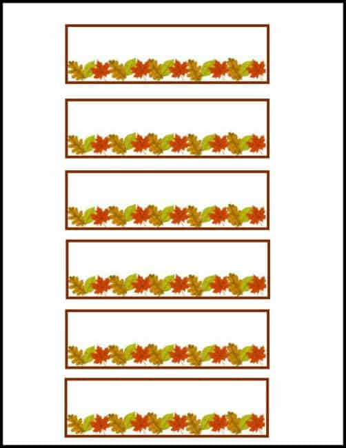 Worthing Court: Free Thanksgiving or Fall Placecard printable