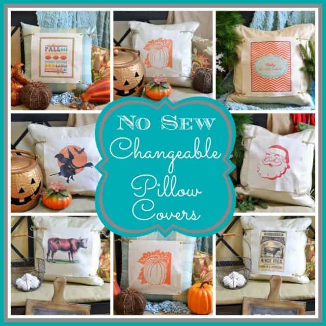 How to make easy no-sew changeable pillow covers. 