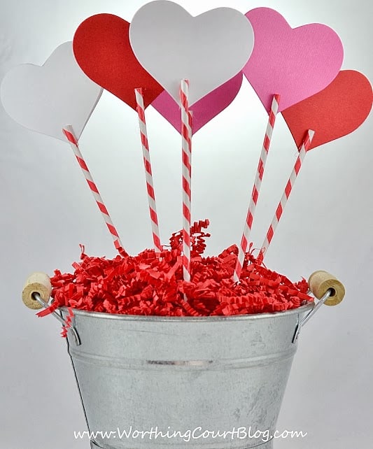 Worthing Court: Backside of diy Valentine's Day Sweetheart Bouquet craft