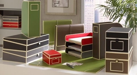 Love these tailored boxes for storing office supplies
