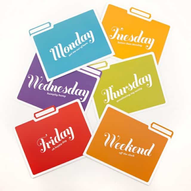 Day of the week folders would work well for keeping papers needed on a daily basis