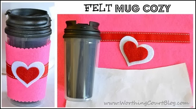 How to make a felt cup cozy for a mug with straight sides