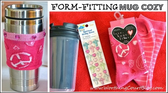 Super easy and cheap cup cozy for a shapely mug
