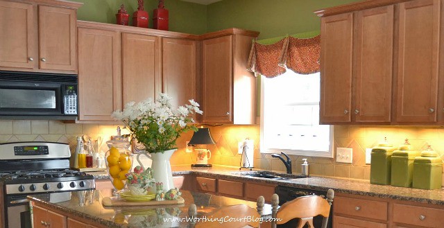 Kitchen with maple cabinets