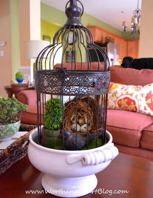 Spring Coffee Table Vignette - WorthingCourtBlog 