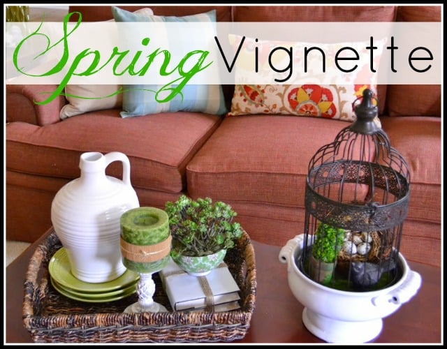 Spring Coffee Table Vignette - WorthingCourtBlog