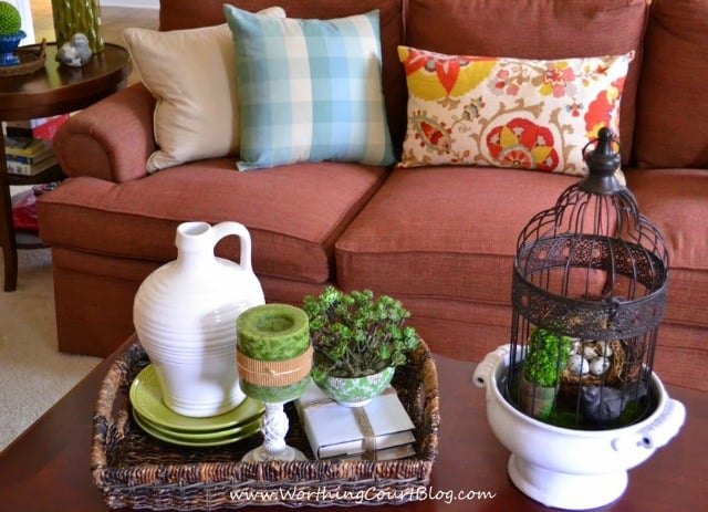 Spring Coffee Table Vignette - WorthingCourtBlog 